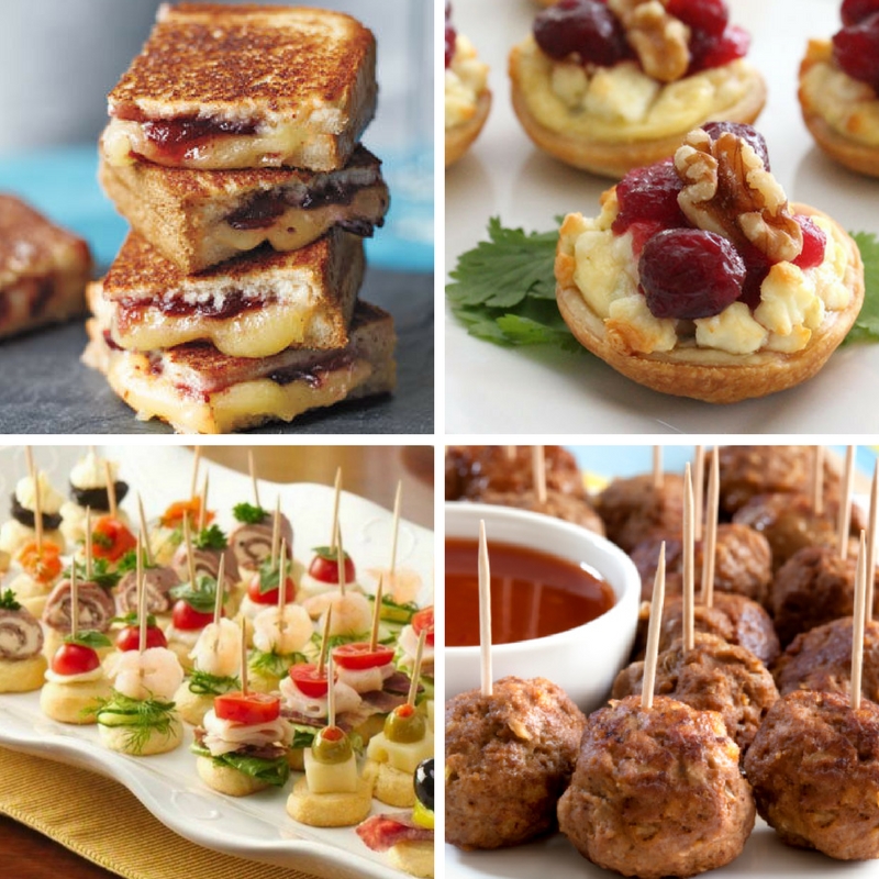 variety of appetizers and hors d'oeuvres